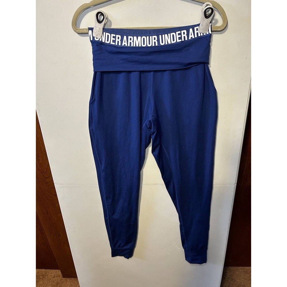 Under Armour Blue Joggers Women’s Xs High‎ Waisted Flip Top Waist Pockets